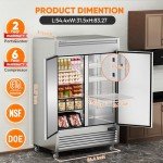 Coolski 54" Commercial 2-Door Reach-In Refrigerator