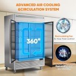 Coolski 54" Commercial 2-Door Reach-In Refrigerator