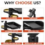 Upgraded 6-in-1 Car Cup Holder with Food Tray