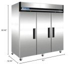 Kratos 3-Door Commercial Reach-In Refrigerator 72 cu. Ft