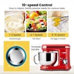 660W 10-Speed Electric Food Mixer, 6 Quart Red