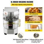 8.5Qt Electric Commercial Dough Mixer with Dual Rotation