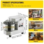 8.5Qt Electric Commercial Dough Mixer with Dual Rotation