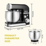 Compact 3.2Qt Electric Stand Mixer with Accessories