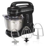Hamilton Beach 63391 Stand Mixer, Stainless Steel, Black