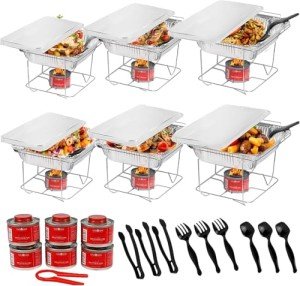 6 Pack Disposable Chafing Dish Set for Events