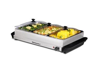 Elite Gourmet 3-Compartment Buffet Server & Warmer