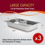Elite Gourmet 3-Compartment Buffet Server & Warmer