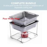 6 Pack Disposable Chafing Dish Set for Events
