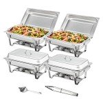 VEVOR 8 Qt Chafing Dish Buffet Set - 4 Pack