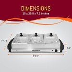 Elite Gourmet 3-Compartment Buffet Server & Warmer