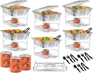 Chafing Dish Buffet Set with Foldable Rack