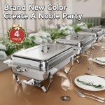 High-Grade 9QT Chafing Dish Buffet Set, 4 Pack