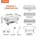 VEVOR 8 Qt Chafing Dish Buffet Set - 4 Pack