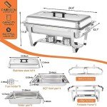 4 Pack 9 Quart Stainless Steel Chafing Dishes