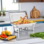 4 Pack 9 Quart Stainless Steel Chafing Dishes