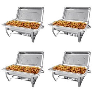 4-Pack Stainless Steel Chafing Dish Buffet Set