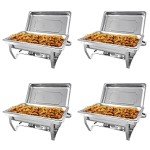4-Pack Stainless Steel Chafing Dish Buffet Set