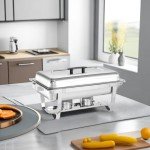 4 Pack 9 Quart Stainless Steel Chafing Dishes