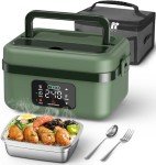 Cordless Electric Lunch Box with Timer & Insulated Bag