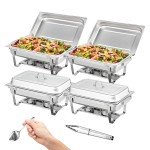 13.7Qt Stainless Steel Chafer Set - 4 Pack