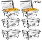 6-Pack Stainless Steel Chafing Dish Set for Catering