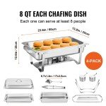 13.7Qt Stainless Steel Chafer Set - 4 Pack