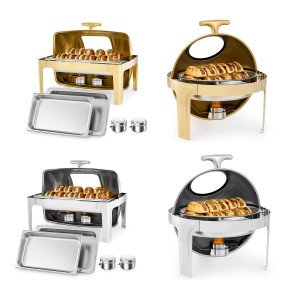 Stainless Steel 8L Roll Top Chafing Dish Set