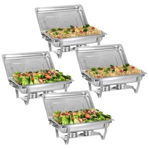 Stainless Steel 8QT Chafing Dish Set - 4 Pack