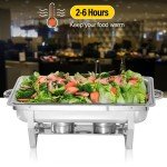 Stainless Steel 8QT Chafing Dish Set - 4 Pack