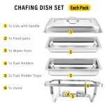 Stainless Steel 8QT Chafing Dish Set - 4 Pack