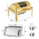 Stainless Steel 8L Roll Top Chafing Dish Set