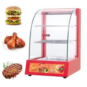 Arc-Shaped Commercial Food Display Case, 3-Tier Warmer