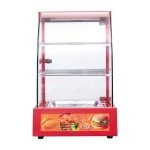 Arc-Shaped Commercial Food Display Case, 3-Tier Warmer