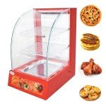 Arc-Shaped Commercial Food Display Case, 3-Tier Warmer