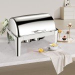 Stainless Steel Roll Top Buffet Chafing Dish Set