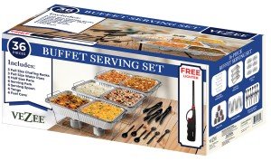 36-Piece Disposable Chafing Dish Buffet Set