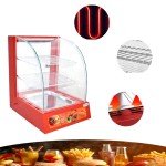 Arc-Shaped Commercial Food Display Case, 3-Tier Warmer