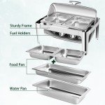 Stainless Steel Roll Top Buffet Chafing Dish Set