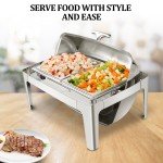Stainless Steel Roll Top Buffet Chafing Dish Set