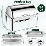 Stainless Steel Roll Top Buffet Chafing Dish Set