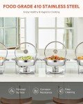 4-Pack 6qt Round Glass-Lid Buffet Chafers