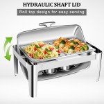 Stainless Steel Roll Top Buffet Chafing Dish Set