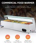 WILPREP 1200W 6-Pan Bain Marie Food Warmer