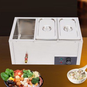 850W Electric 3-Pan Buffet Steam Table