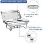 6 Pack 8 Qt Stainless Steel Chafing Dish Set