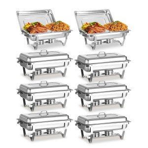 8 Qt Stainless Steel Chafing Dish Set - 8 Pack