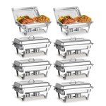 8 Qt Stainless Steel Chafing Dish Set - 8 Pack