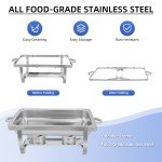 6 Pack 8 Qt Stainless Steel Chafing Dish Set