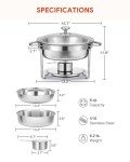 4-Pack 6qt Round Glass-Lid Buffet Chafers